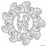 Mandala Coloriage Coeur Imprimer Dessin Vagues Indo sketch template