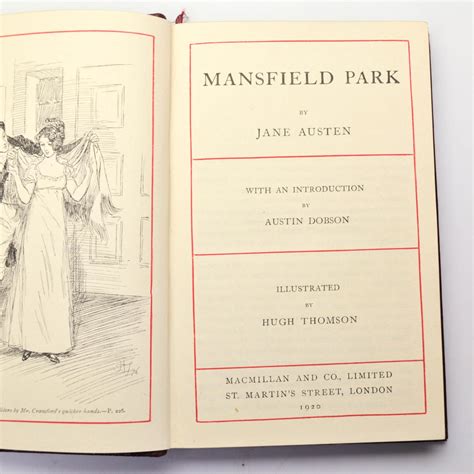 mansfield park par austen jane illustrated by thomson hugh very