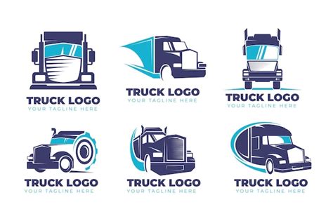 vector set  flat design truck logos