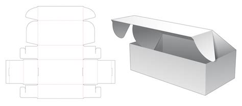 cardboard box die cut template premium vector