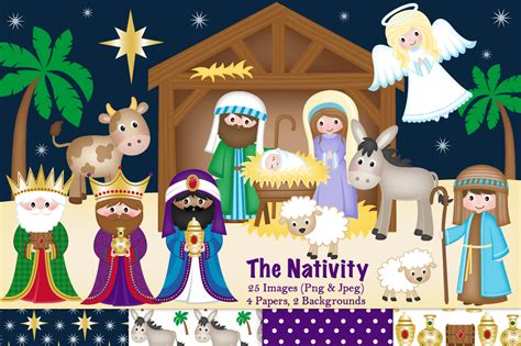 christmas nativity clipart nativity scene graphics illustrations