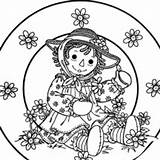 Raggedy Ann Andy Coloring Collect Flower Netart sketch template