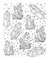 Crystal Coloring Pages Crystals Printable Kids Beads Beautiful Simple sketch template