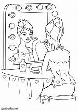 Coloring Makeup Pages Color Print Girls sketch template