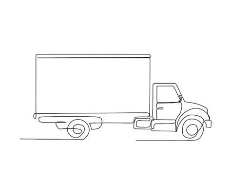 premium vector continuous   drawing  delivery truck simple