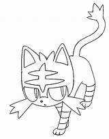 Coloring Litten Pages Getdrawings Pokemon sketch template