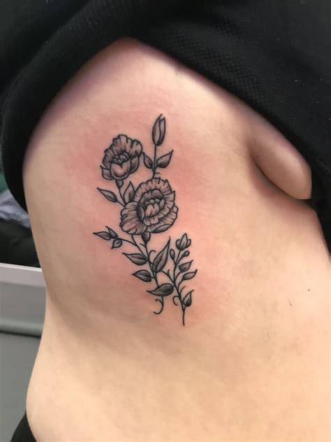 Minimalist Flower Rib Cage Tattoo Ribcage Tattoo Cage Tattoos Tattoos