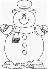 Snowman Coloring Pages Printable Smilling Color Print sketch template