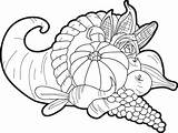 Cornucopia Coloring Printable Pages Thanksgiving Color Kids Print Sheets Flower Getcolorings Choose Board sketch template