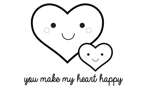 heart happy valentines day printable coloring page