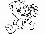 Teddy Bear Coloring Pages Printable Flower Bears Color Print Colouring Cute Kids Sheets Technosamrat Pic Holding Cartoon Book Spring Children sketch template