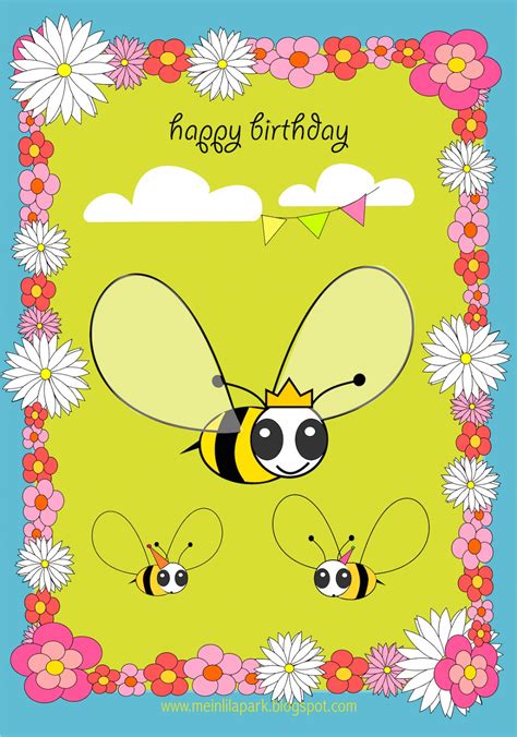 meinlilapark  printable happy birthday card  kids kids cards