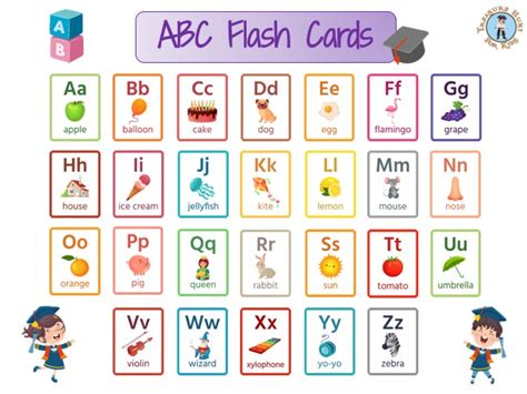 alphabet flash cards kids abc cards  print treasure hunt  kids