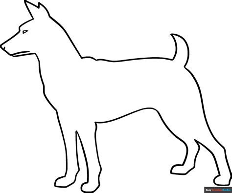 draw  dog outline  easy drawing tutorial