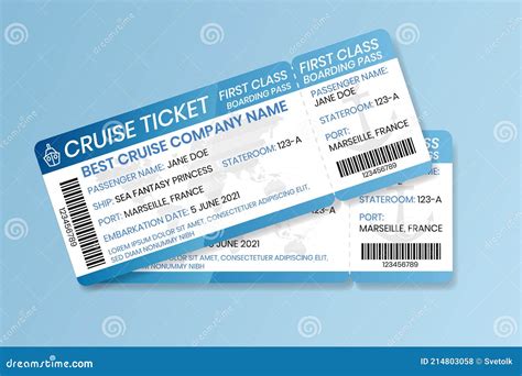 cruise boarding pass design template ferry boat ticket mockup vector
