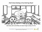 Coloring Cooking Kitchen Kids Fun Printable sketch template