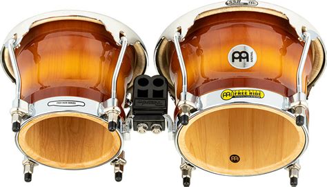 meinl professional series wood bongos    wood bongo gold amber sunburst drum central