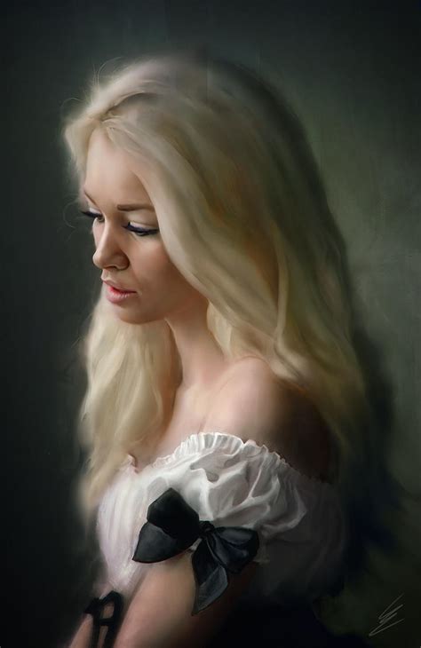 a portrait of a blonde woman by carl ellistrator on deviantart