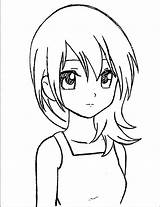 Anime Coloring Pages Drawings Printable Color Drawing Character Cartoon Characters Easy Girls Japanese sketch template