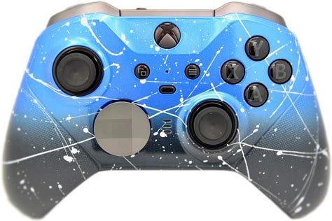 amazoncom elite  custom controller  xbox  blue black fade wsilver splatter