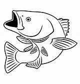 Fish Bass Coloring Pages Color Smallmouth Sniper Drawing Fishing Drawings Print Patterns Printable Tocolor Clipart Burning Wood Place Clip Target sketch template