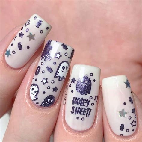 boo ya ghosted halloween nail stamping plate maniology