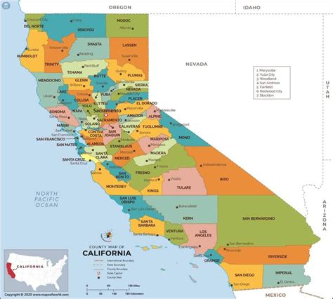 counties  california map map   world