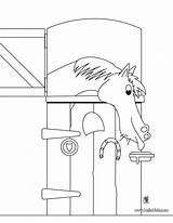 Stable Horse Coloring Drawing Pages Christmas Color Print Animal sketch template