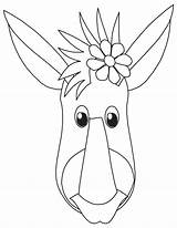 Donkey Face Coloring Pages Getdrawings Drawing sketch template