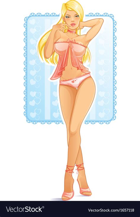 sexy girl in pink lingerie royalty free vector image