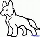 German Shepherd Draw Dog Easy Drawing Drawings Coloring Kids Step Pages Husky Cartoon Puppy Simple Colouring Print Colour Pencil Gif sketch template