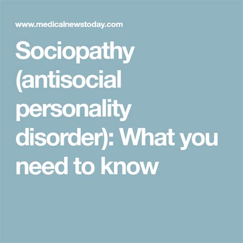 sociopathy antisocial personality disorder what you