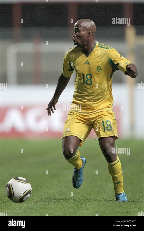south african siyabonga nomvete  action   international soccer friendly match south