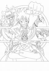 Lineart Luffy 색칠 공부 Zeichnung Ace 원피스 Monkey Zoro Sasuke Chopper Draw Malbücher Lápiz Desenhar Innen Mentve Malvorlagen sketch template