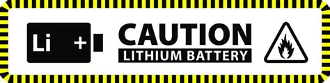 caution lithium ion battery label labels