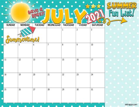 summer planning calendars bucket list  ideas inkhappi