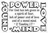 Timothy Kjv Scripture Verse Fear Bible Spirit God Given Kids Power But Vbs School Ii Sound Mind Choose Board Memory sketch template
