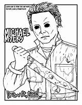 Myers Coloring Michael Pages Jason Halloween Voorhees Drawing Mask Printable Draw Color Scary Book Adult Too Drawings Kids Vorhees Getdrawings sketch template