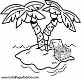 Vacation Coloring Island Clipart Insel Schwarz Cartoon Weiß Palm Pirate Trees Summer Vector Getcolorings Booty Printable Clip Treasure Chest Pa sketch template
