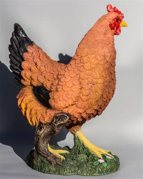 chicken sculpture hen statue large poultry  farm decor etsy