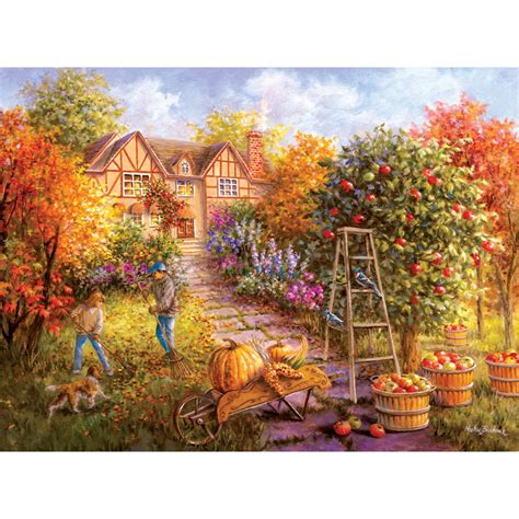 gathering fall  piece jigsaw puzzle bits  pieces