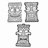 Tiki Oriental Totem Broderie Own Point Croix Getcolorings Albanysinsanity sketch template