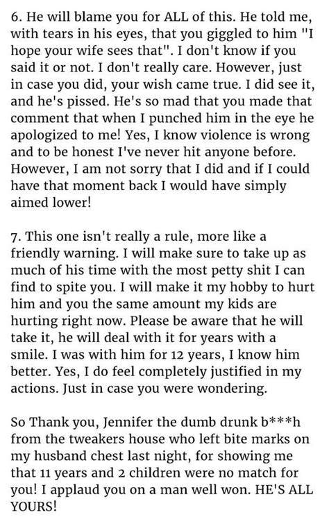 angry wife wrote  letter   cheating husbands mistress