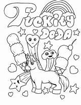 Coloring Pages Adult Word Swear Printable Adults Curse Funny Unicorn Drug Drugs Cuss Books Print Say Book Sheets Cool Magical sketch template