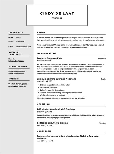 voorbeeld sollicitatiebrief zorg helpende