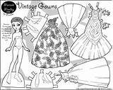 Paper Dolls Marisole Vintage Doll Monday Printable Coloring Pages Gowns Colouring Color Print Clothing Clothes Kids Thin Friends Personas Toys sketch template