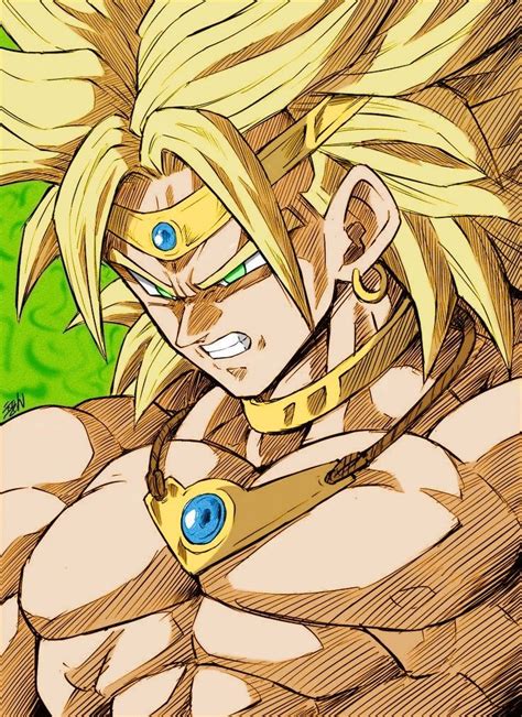 a drawing of gohan from the dragon ball game with blue eyes and blonde