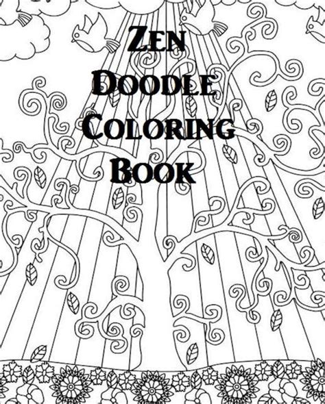 zen doodle coloring book  page digital   etsy