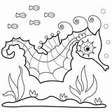 Seahorse Coloring Pages Print Color Kids Getdrawings Sea Horse Coloring2print sketch template
