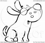 Dog Howling Coloring Outlined Vector Clipart Cartoon Outlines Cory Thoman Bone Clipartof Pages Clip Outline Happy Clipartmag Royalty sketch template
